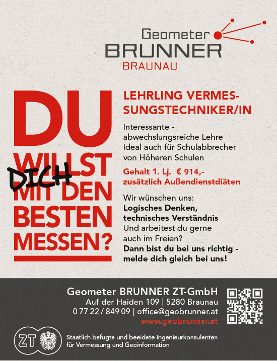 Lehrlingsinserat - Vermessungstechniker